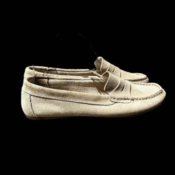 🌻Enzo Tesoti 82585 Light Khaki Tan Suede Penny Loafers Driving Shoes Size 40 - Picture 4 of 10